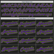 Load image into Gallery viewer, Custom Black Purple-Neon Green Authentic Two Tone Baseball Jersey
