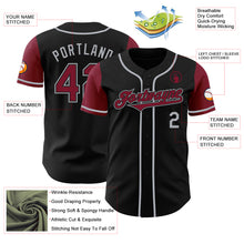 Load image into Gallery viewer, Custom Black Crimson-Gray Authentic Two Tone Baseball Jersey
