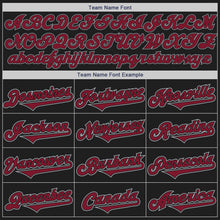 Load image into Gallery viewer, Custom Black Crimson-Gray Authentic Two Tone Baseball Jersey
