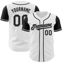 Load image into Gallery viewer, Custom White Black-Gray Authentic Two Tone Baseball Jersey
