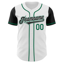 Load image into Gallery viewer, Custom White Black-Kelly Green Authentic Two Tone Baseball Jersey
