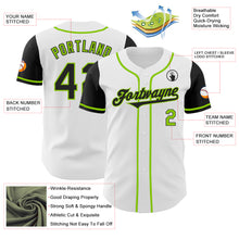 Load image into Gallery viewer, Custom White Black-Neon Green Authentic Two Tone Baseball Jersey
