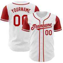 Load image into Gallery viewer, Custom White Red Authentic Two Tone Baseball Jersey
