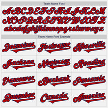 Load image into Gallery viewer, Custom White Red-Navy Authentic Two Tone Baseball Jersey
