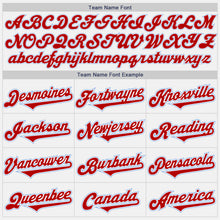 Load image into Gallery viewer, Custom White Red-Light Blue Authentic Two Tone Baseball Jersey

