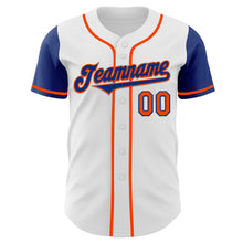 Load image into Gallery viewer, Custom White Royal-Orange Authentic Two Tone Baseball Jersey
