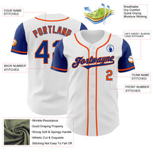Load image into Gallery viewer, Custom White Royal-Orange Authentic Two Tone Baseball Jersey
