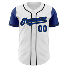 Load image into Gallery viewer, Custom White Royal-Black Authentic Two Tone Baseball Jersey

