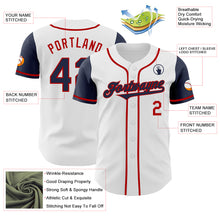 Load image into Gallery viewer, Custom White Navy-Red Authentic Two Tone Baseball Jersey
