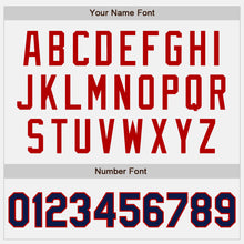 Load image into Gallery viewer, Custom White Navy-Red Authentic Two Tone Baseball Jersey
