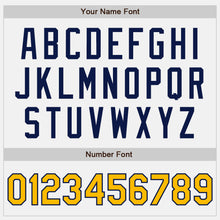 Load image into Gallery viewer, Custom White Gold-Navy Authentic Two Tone Baseball Jersey
