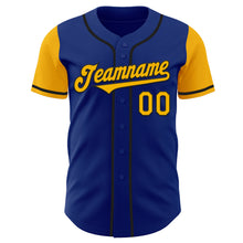Load image into Gallery viewer, Custom Royal Gold-Black Authentic Two Tone Baseball Jersey
