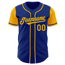 Load image into Gallery viewer, Custom Royal Gold Authentic Two Tone Baseball Jersey
