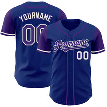 Load image into Gallery viewer, Custom Royal Purple-White Authentic Two Tone Baseball Jersey

