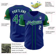 Load image into Gallery viewer, Custom Royal Kelly Green-White Authentic Two Tone Baseball Jersey
