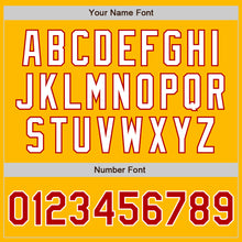 Load image into Gallery viewer, Custom Gold Red-White Authentic Two Tone Baseball Jersey
