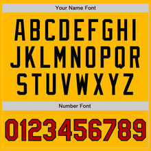 Load image into Gallery viewer, Custom Gold Red-Black Authentic Two Tone Baseball Jersey
