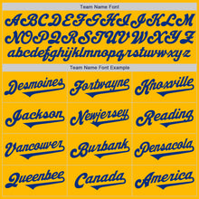 Load image into Gallery viewer, Custom Gold Royal Authentic Two Tone Baseball Jersey
