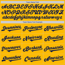 Load image into Gallery viewer, Custom Gold Navy Authentic Two Tone Baseball Jersey
