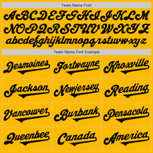 Load image into Gallery viewer, Custom Gold Black Authentic Two Tone Baseball Jersey
