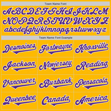 Load image into Gallery viewer, Custom Gold Purple-White Authentic Two Tone Baseball Jersey
