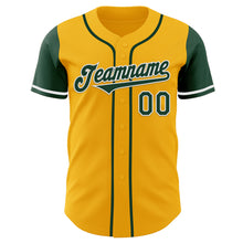 Load image into Gallery viewer, Custom Gold Green-White Authentic Two Tone Baseball Jersey
