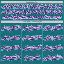 Load image into Gallery viewer, Custom Teal Purple-White Authentic Two Tone Baseball Jersey
