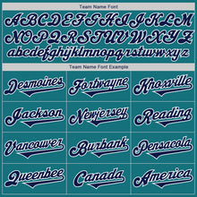 Load image into Gallery viewer, Custom Teal Navy-White Authentic Two Tone Baseball Jersey
