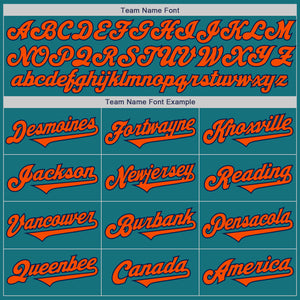 Custom Teal Orange-Navy Authentic Two Tone Baseball Jersey