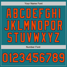 Load image into Gallery viewer, Custom Teal Orange-Navy Authentic Two Tone Baseball Jersey
