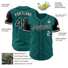 Load image into Gallery viewer, Custom Teal Black-White Authentic Two Tone Baseball Jersey
