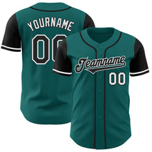 Load image into Gallery viewer, Custom Teal Black-White Authentic Two Tone Baseball Jersey
