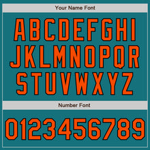 Load image into Gallery viewer, Custom Teal Orange-Black Authentic Two Tone Baseball Jersey
