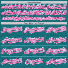 Load image into Gallery viewer, Custom Teal Pink-White Authentic Two Tone Baseball Jersey
