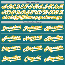Load image into Gallery viewer, Custom Teal White-Gold Authentic Two Tone Baseball Jersey

