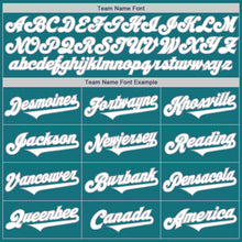 Load image into Gallery viewer, Custom Teal White-Gray Authentic Two Tone Baseball Jersey
