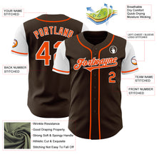 Load image into Gallery viewer, Custom Brown Orange-White Authentic Two Tone Baseball Jersey
