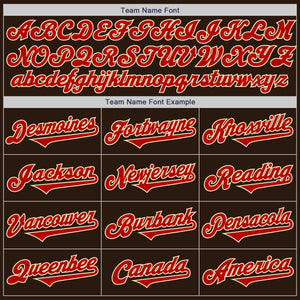 Custom Brown Red-Cream Authentic Two Tone Baseball Jersey
