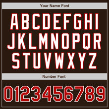 Load image into Gallery viewer, Custom Brown Red-White Authentic Two Tone Baseball Jersey

