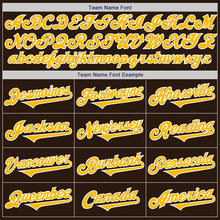Load image into Gallery viewer, Custom Brown Gold-White Authentic Two Tone Baseball Jersey
