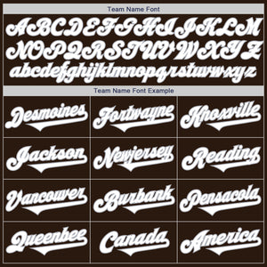 Custom Brown White-Gray Authentic Two Tone Baseball Jersey