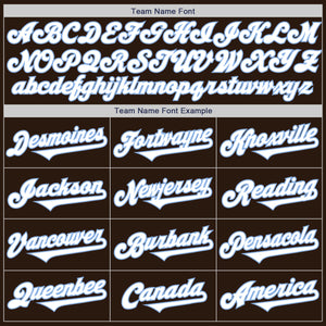 Custom Brown White-Light Blue Authentic Two Tone Baseball Jersey