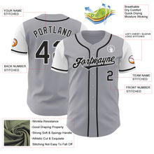Load image into Gallery viewer, Custom Gray Black-White Authentic Two Tone Baseball Jersey
