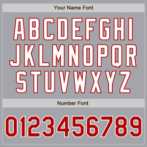 Custom Gray Red-White Authentic Two Tone Baseball Jersey