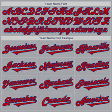 Load image into Gallery viewer, Custom Gray Red-Royal Authentic Two Tone Baseball Jersey
