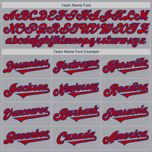 Custom Gray Red-Royal Authentic Two Tone Baseball Jersey