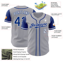 Load image into Gallery viewer, Custom Gray Royal-White Authentic Two Tone Baseball Jersey
