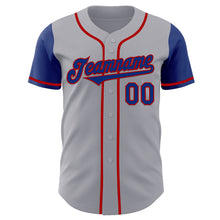 Load image into Gallery viewer, Custom Gray Royal-Red Authentic Two Tone Baseball Jersey
