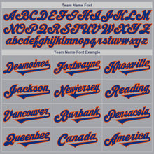 Load image into Gallery viewer, Custom Gray Royal-Orange Authentic Two Tone Baseball Jersey
