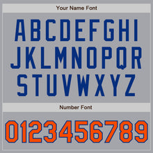 Load image into Gallery viewer, Custom Gray Orange-Royal Authentic Two Tone Baseball Jersey
